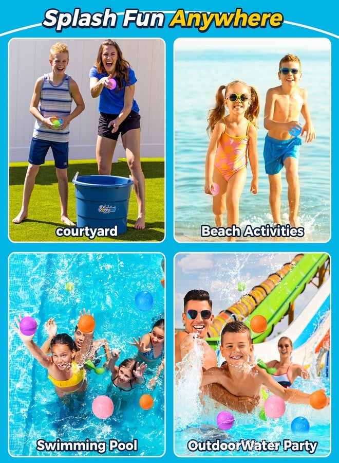 Tlitlimom 16Pcs Reusable Water Bomb Balloons, Pool Beach Toys for Kids ages 3-12, Summer Toy Water Toy for and Girls, Outdoor Activities Water Games Toys Self Sealing Water Splash Ball for Fun - Image 4